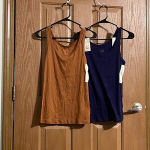 a new day Women's Rust and Navy Tank Tops